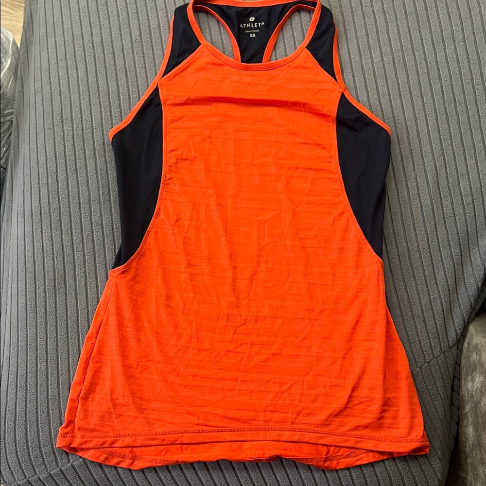 Athleta Vibrant Orange and Black Tank Top